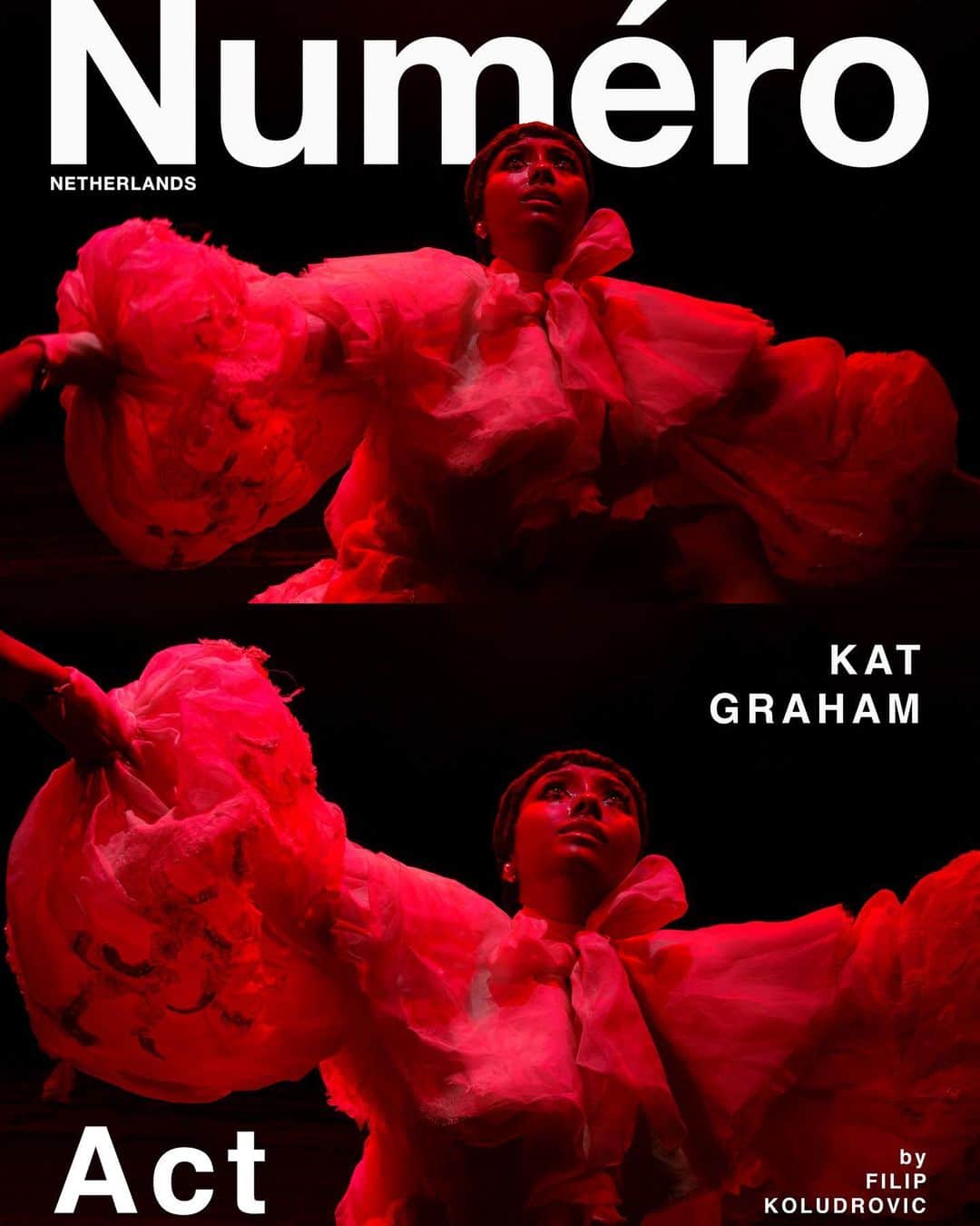 カテリーナ・グレアムのインスタグラム：「My cover for Numero is officially out!!! 🗡❤️🙏🏽 Concept and captured by @filipkoludrovic  Styled by @marcodl82  Hair/MU @elisarampi  Film coming soon by @dijonnaise911 Production @luisaviaroma」