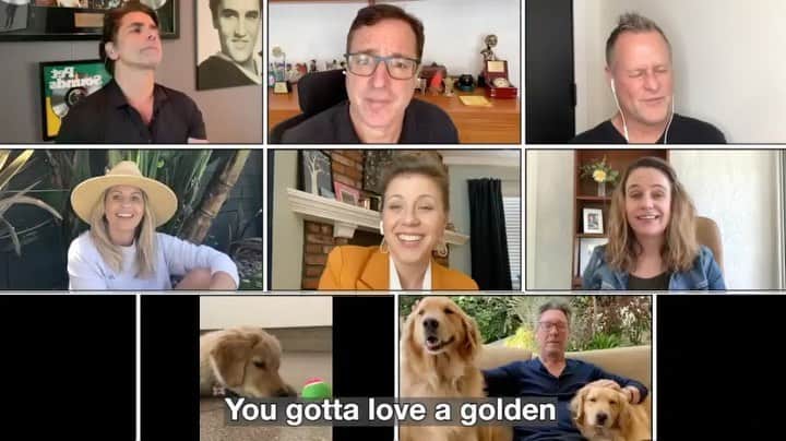 のインスタグラム：「This is guaranteed to put a smile on your face! 🐶🐾 It’s #NationalDogWeek and the Full House fam made this fun video with Jeff Franklin @fullerhouseguy! Check out #GottaLoveAGolden (link to full video in my bio) and help support animal welfare. #petsmartcharities Unleash the love! @petsmartcharities」
