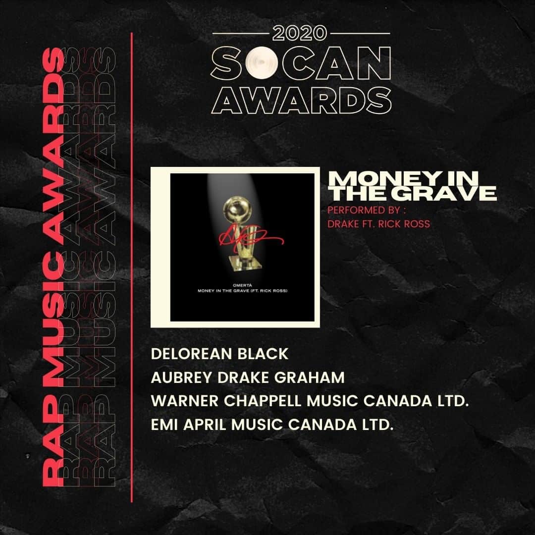 SOCANさんのインスタグラム写真 - (SOCANInstagram)「Congrats to all our Rap & R&B Music Award Winners #2020SOCANAwards! 🏆」9月23日 2時00分 - socanmusic