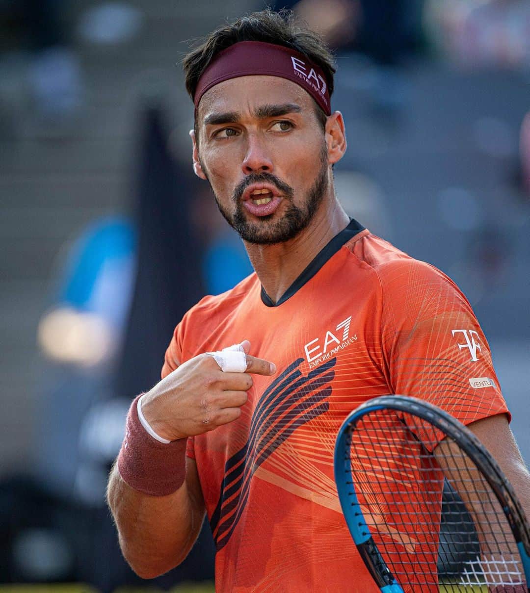 ファビオ・フォニーニのインスタグラム：「First win after surgeries 💪 So happy! 😀  📸: @witters_sportfotografie  @hamburgopen」