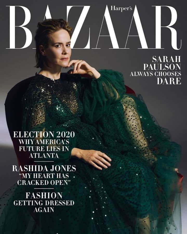 ShopBAZAARさんのインスタグラム写真 - (ShopBAZAARInstagram)「Introducing our October cover star, #SarahPaulson! Tap the link in bio to read the exclusive interview with @harpersbazaarus. #ShopBAZAAR  Photographer: @samtaylorjohnson ⁣ Fashion Editor: @paulcavaco ⁣」9月23日 2時31分 - shopbazaar