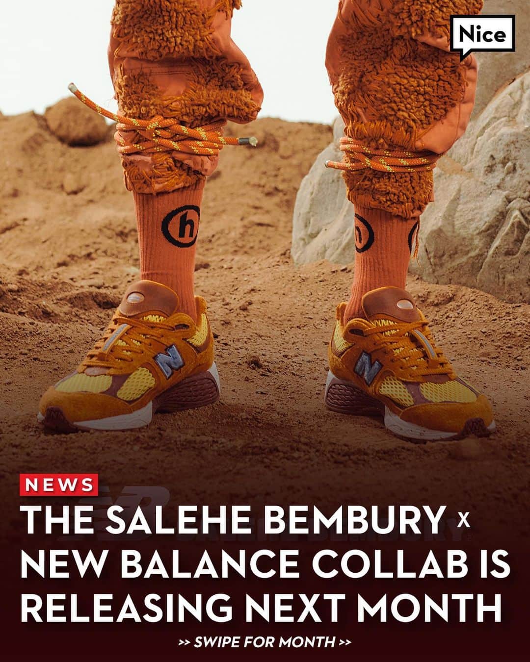 Nice Kicksさんのインスタグラム写真 - (Nice KicksInstagram)「@salehebembury’s #PeaceBeTheJourney collab sees New Balance retro the NB 2002R for the first time ever. 🏜 LINK IN BIO for release info.」9月23日 4時11分 - nicekicks