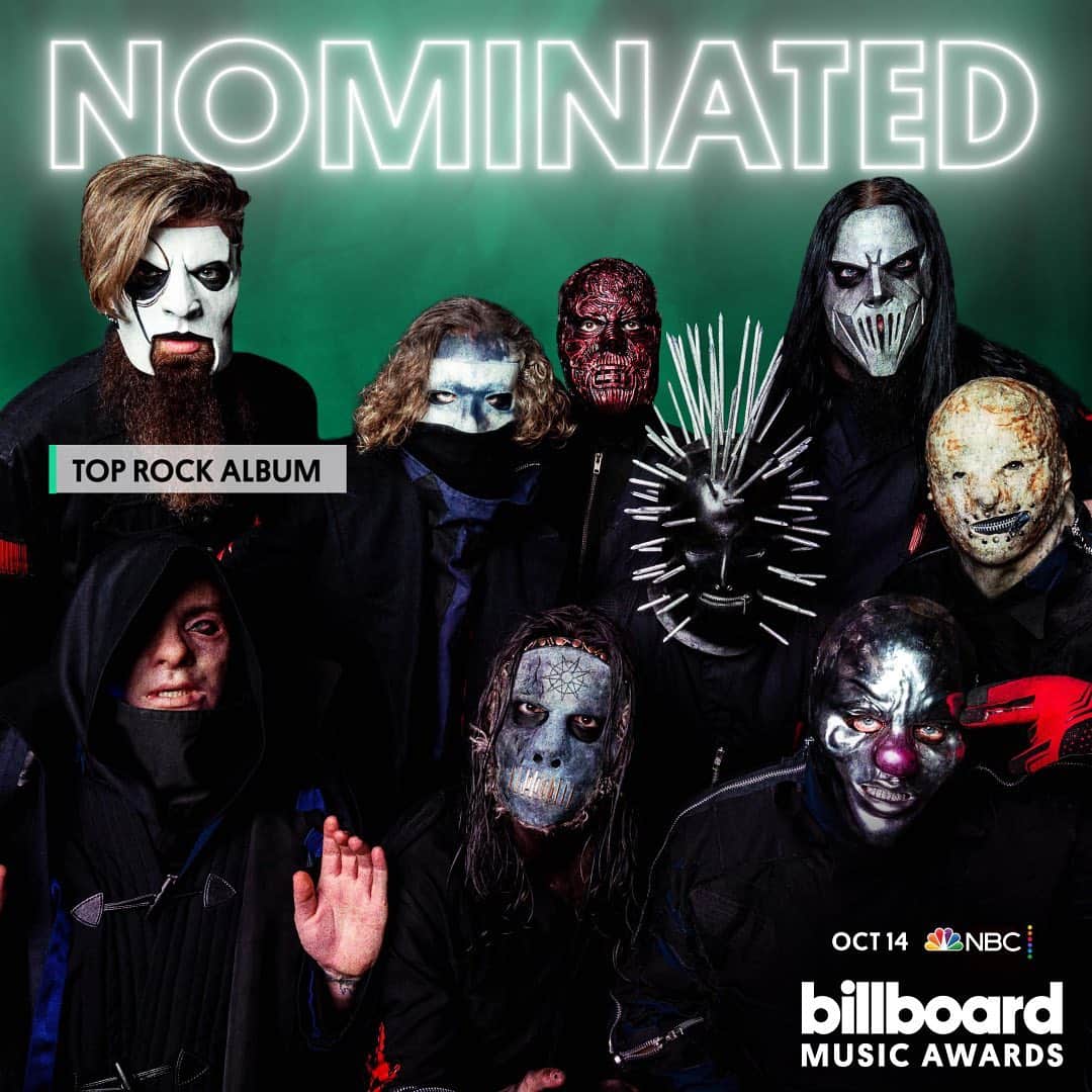 Slipknotさんのインスタグラム写真 - (SlipknotInstagram)「Honored to be nominated in the Top Rock Album category in this year's @bbmas. Thanks for all your support. #WeAreNotYourKind #BBMAs」9月23日 6時02分 - slipknot