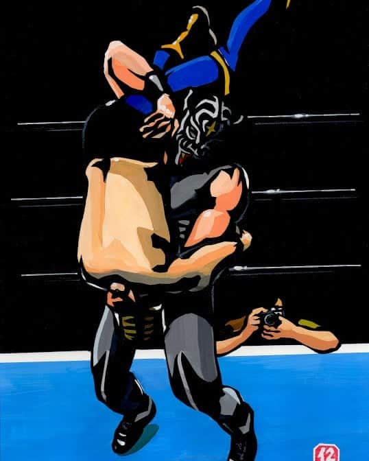 TAJIRIのインスタグラム：「Artistic. #wrestling #blacktiger」
