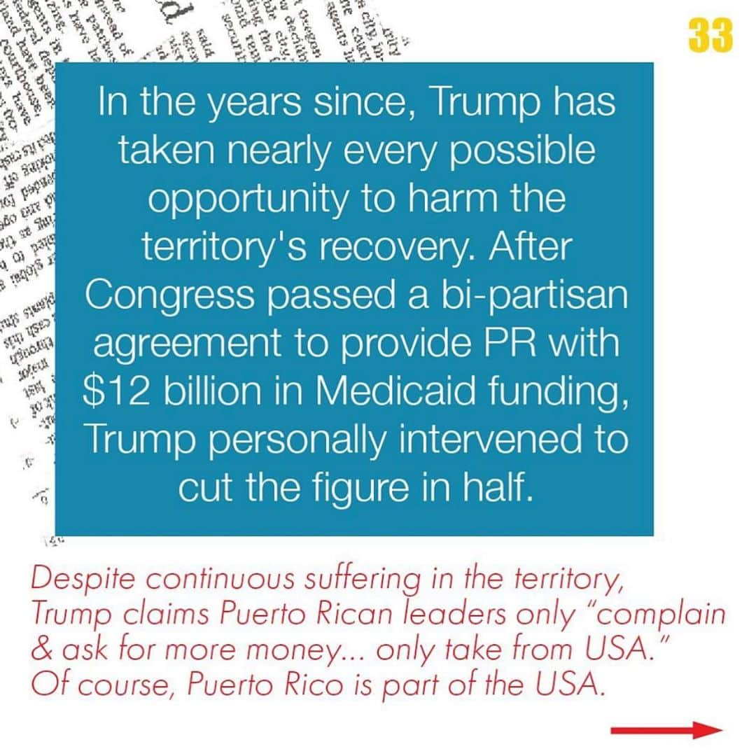 エイミー・シューマーさんのインスタグラム写真 - (エイミー・シューマーInstagram)「Trump showed his true colors when Hurricane Maria hit Puerto Rico and he hit the golf course. Our guest @plazadeaubrey is holding a grudge (and you should too).  #grudge #holdagrudge #puertorico #PR #hurricane #hurricanemaria #byedon #covid19 #vote2020 @grudge_reporter」9月23日 10時09分 - amyschumer