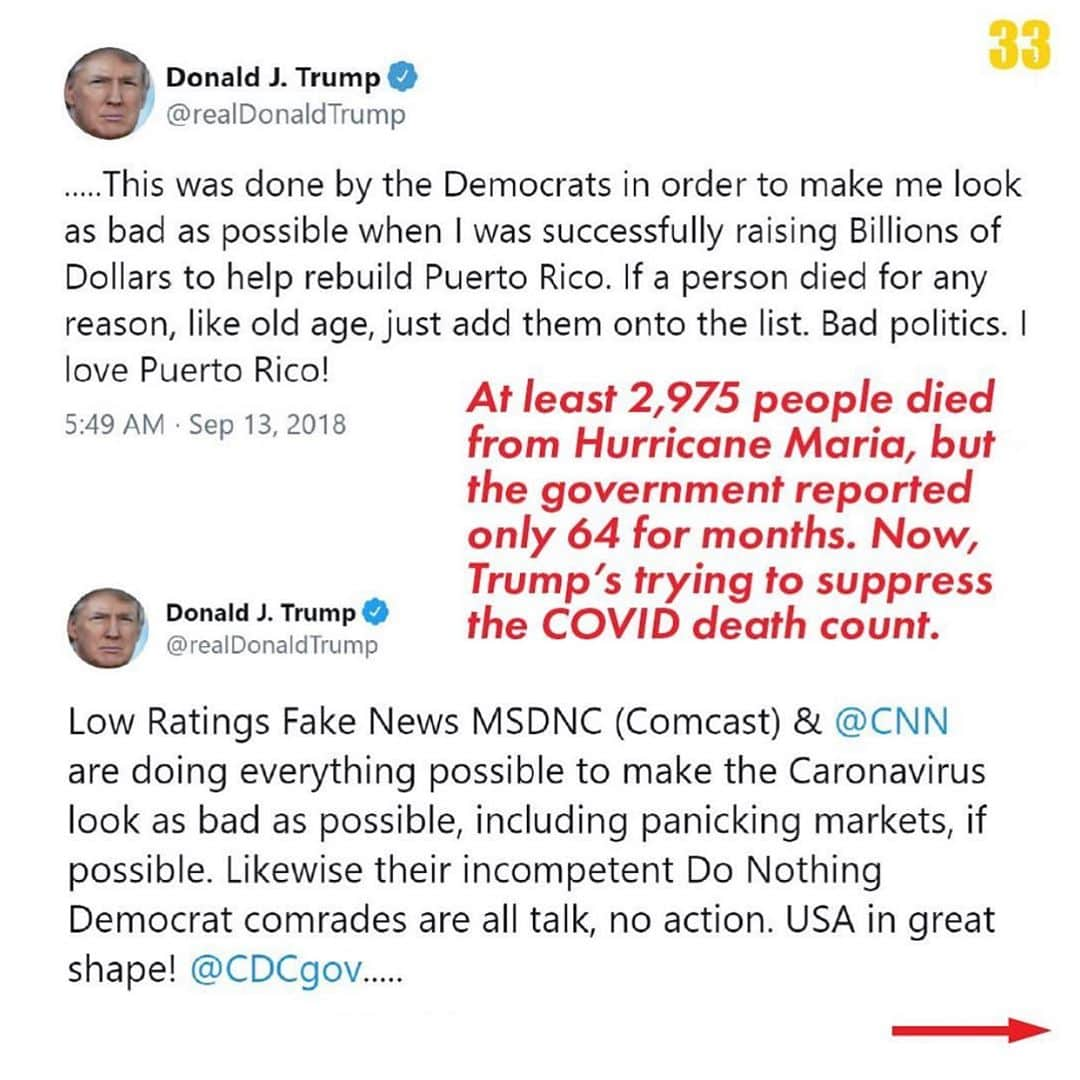 エイミー・シューマーさんのインスタグラム写真 - (エイミー・シューマーInstagram)「Trump showed his true colors when Hurricane Maria hit Puerto Rico and he hit the golf course. Our guest @plazadeaubrey is holding a grudge (and you should too).  #grudge #holdagrudge #puertorico #PR #hurricane #hurricanemaria #byedon #covid19 #vote2020 @grudge_reporter」9月23日 10時09分 - amyschumer