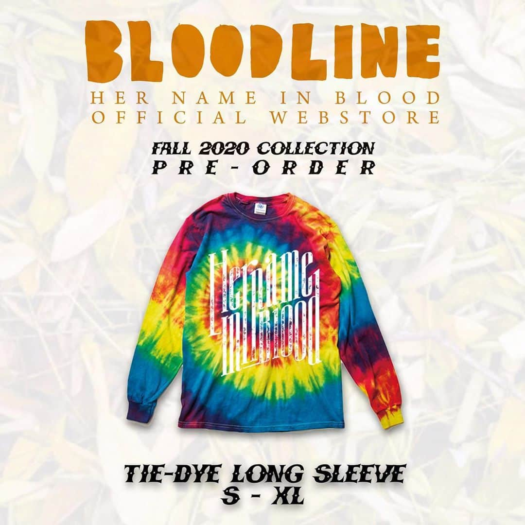 Her Name In Bloodのインスタグラム：「Tie-Die Long Sleeve Shirt S - XL  FALL 2020 COLLECTION 予約受付中！  予約期間は10/2(金)23:59まで。  ¥10,000購入ごとに、オリジナルCOASTERをプレゼント！  ストアへはプロフィール上のリンクからアクセスできます📱  hnibofficial.stores.jp」