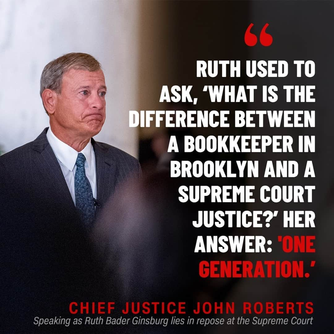 CNNさんのインスタグラム写真 - (CNNInstagram)「Supreme Court Chief Justice John Roberts said Wednesday the late Ruth Bader Ginsburg was the "leading advocate" against gender-based discrimination as he remembered her life and legacy. "She chose the law, subjected to discrimination in law school and the job market because she was a woman, Ruth would grow to become the leading advocate fighting such discrimination in court."⁠ (📸: Andrew Harnik/AFP via Getty Images)」9月24日 0時28分 - cnn