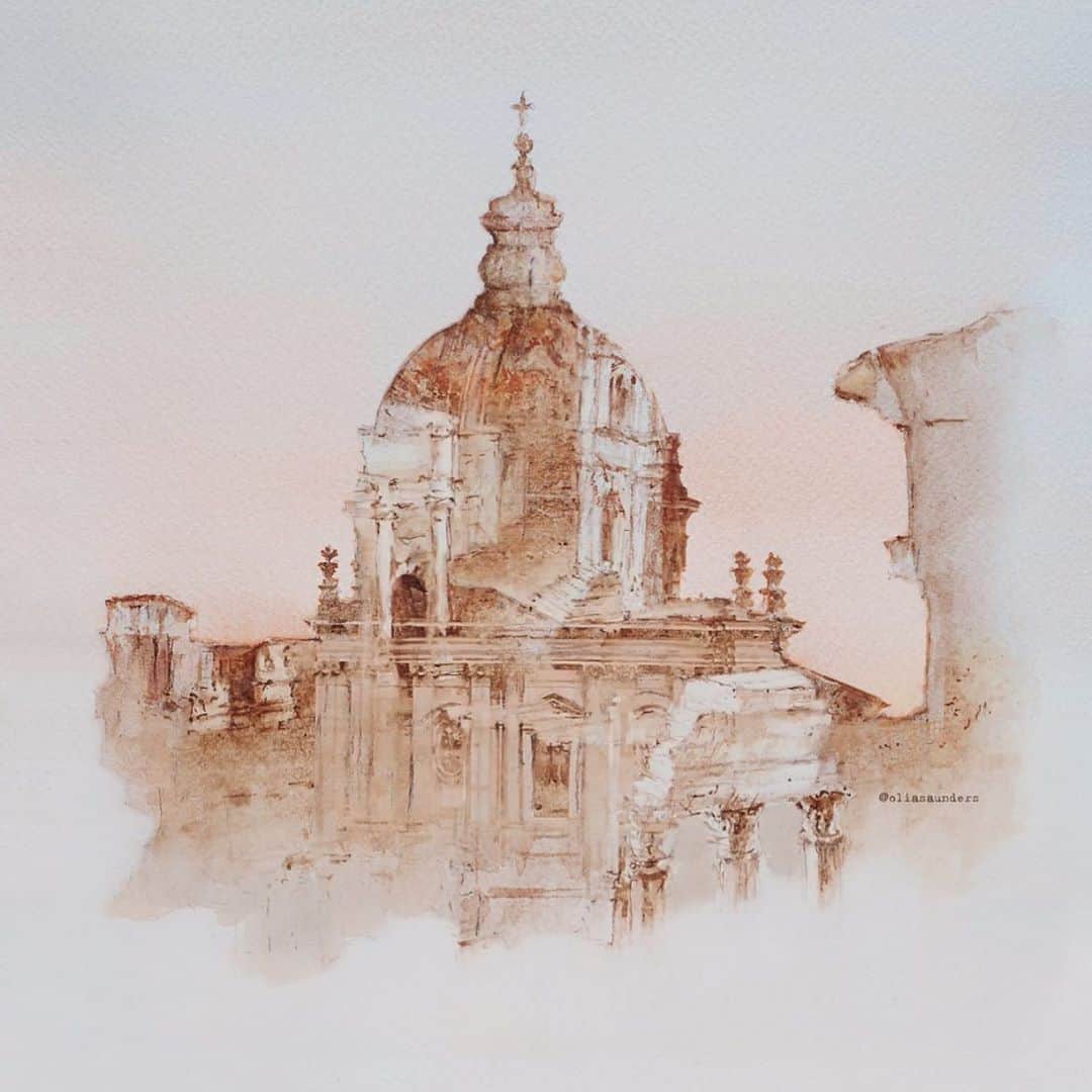 のインスタグラム：「A view of the Roman Forum overlapping the silhouette of Chiesa dei Santi Luca e Martina in Rome.  🔸 Вид Римского форума, внутри силуэта  церкви святых Луки и Мартины (Chiesa dei Santi Luca e Martina) в Риме.」