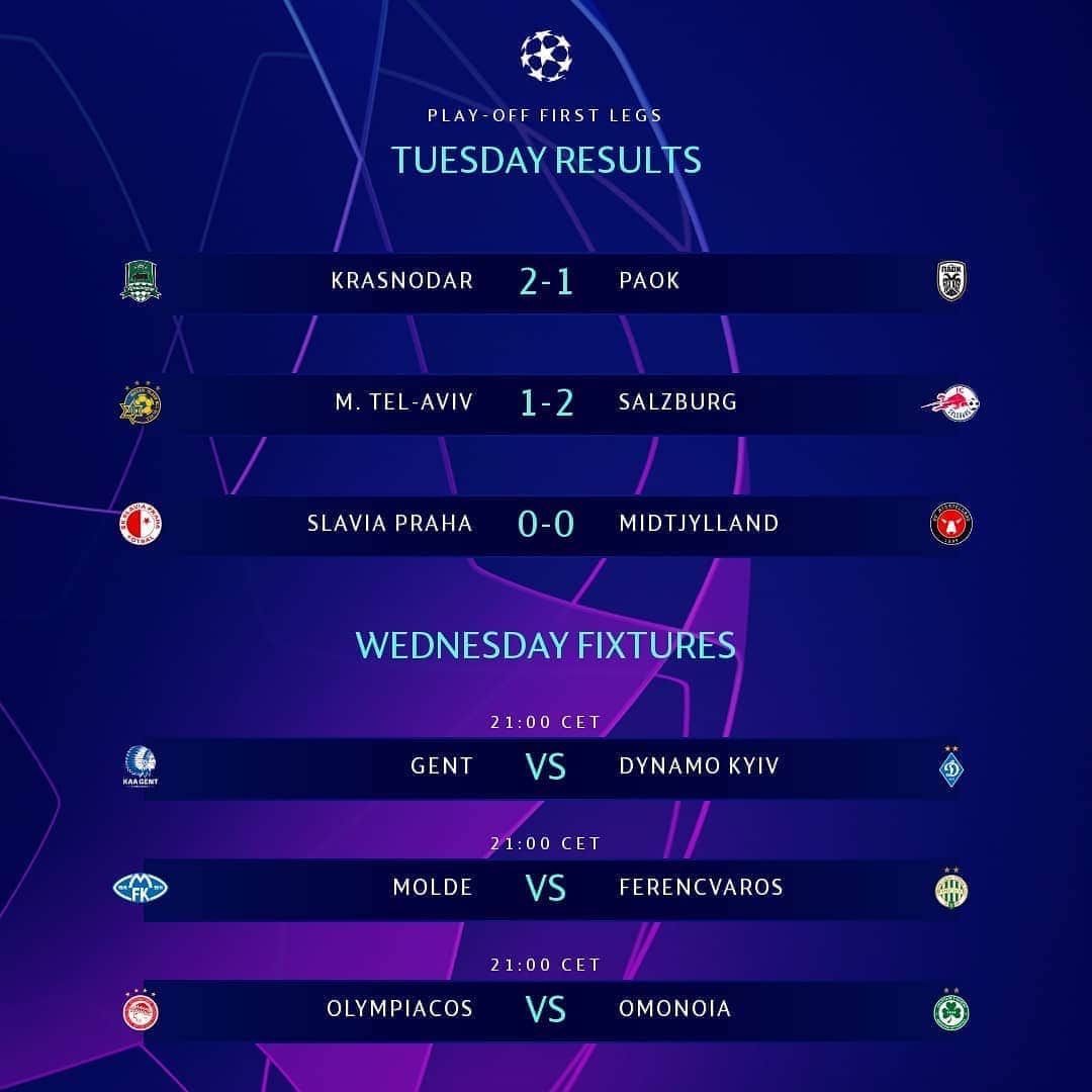 UEFAチャンピオンズリーグさんのインスタグラム写真 - (UEFAチャンピオンズリーグInstagram)「🔝 #UCL play-offs!  💪 Who are you backing?」9月23日 23時18分 - championsleague