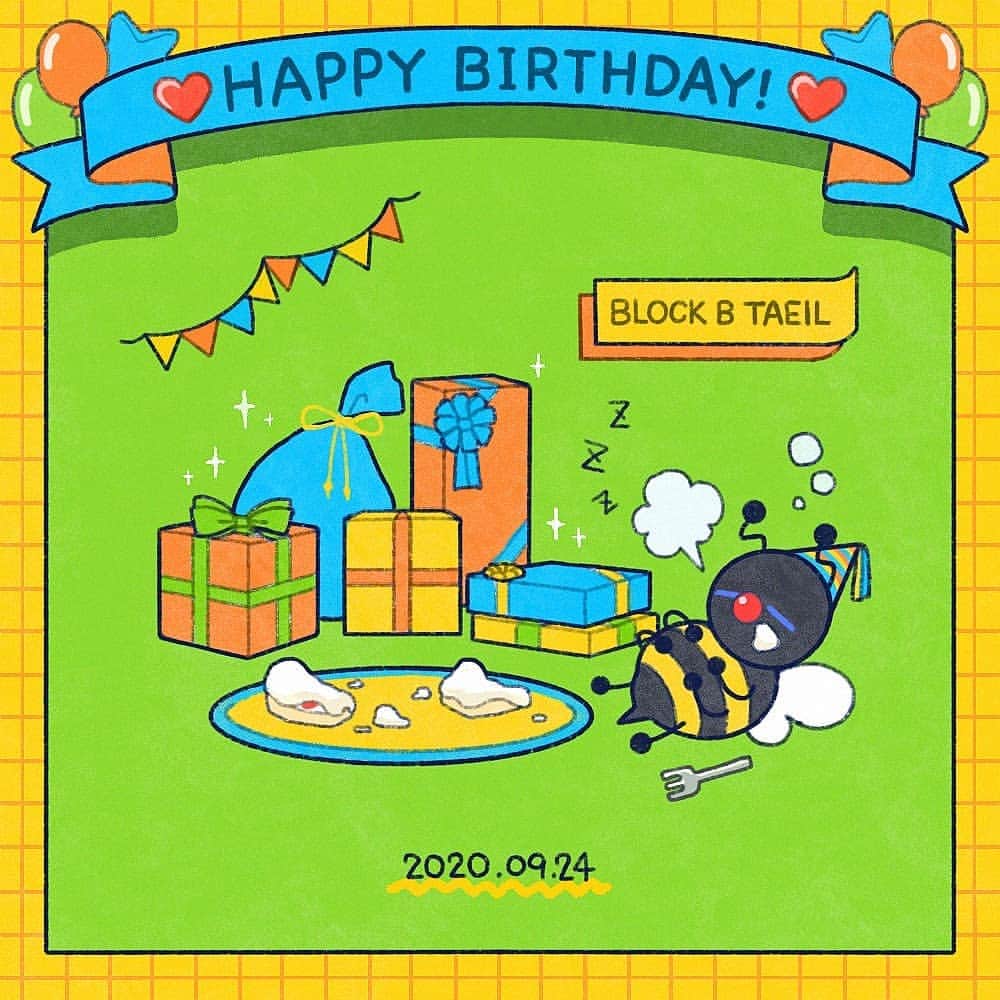 Block Bのインスタグラム：「[🎂] HAPPY BIRTHDAY TAEIL🥳﻿﻿ ﻿﻿ テイル兄ちゃんお誕生日おめでとうだBee～🎁🎉﻿﻿ ﻿﻿ #블락비 #BLOCKB﻿﻿ #태일 #TAEIL﻿ #テイル﻿ #happytaeilday」