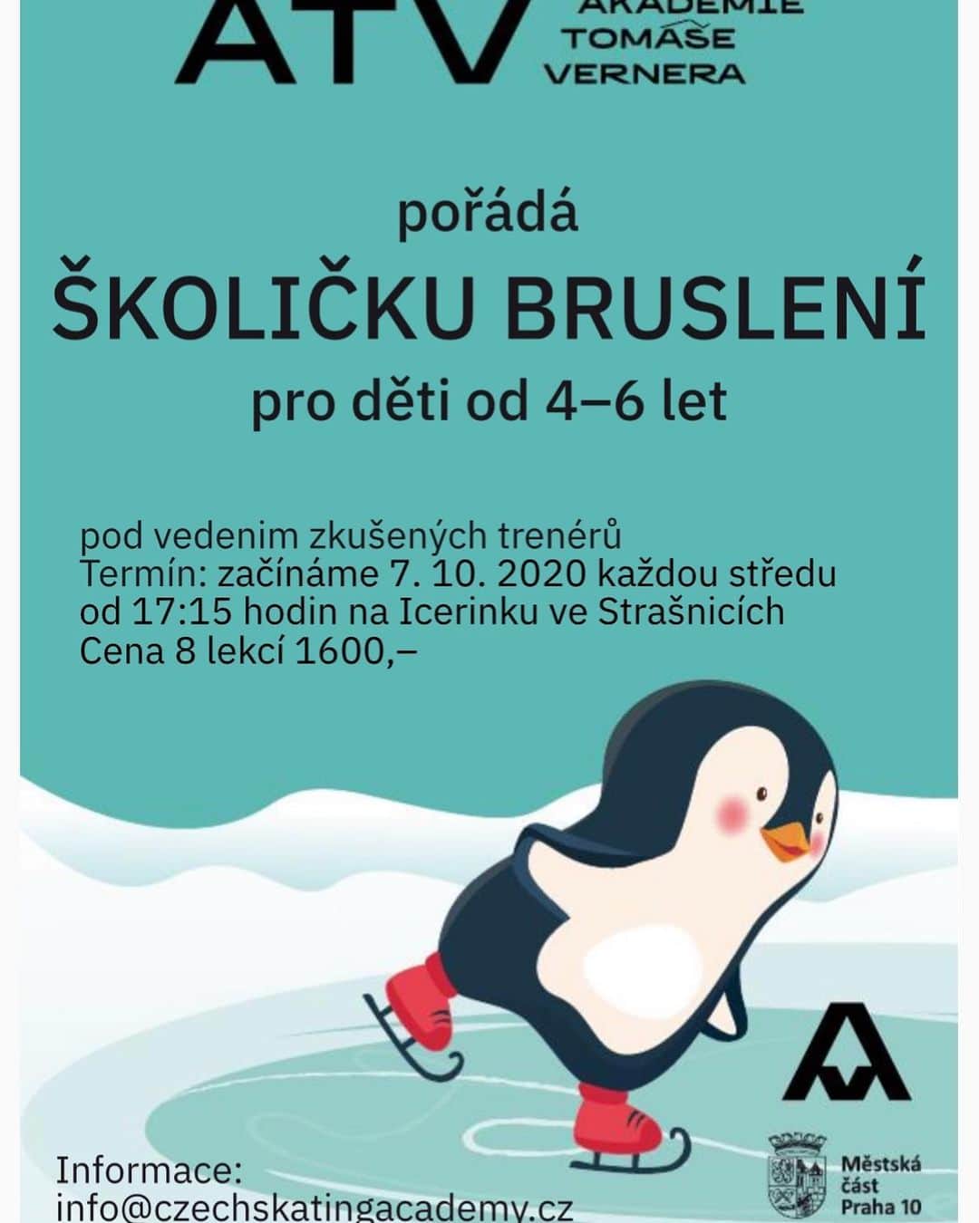 のインスタグラム：「@atv_praha pořádá školičku bruslení! Školička je pro všechny zájemce o sportování na ledě: krasobruslení, hokej, rychlobruslení, short track. Přijďte k nám na @skoda_icerink」
