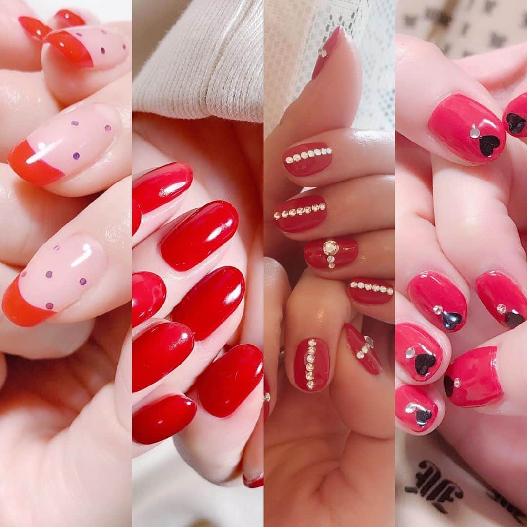 なかやまちえこのインスタグラム：「あかいねいる⠀ ⠀ #nail #nails #nailart #ネイル #美甲 #ネイルアート  #japanesenailart #manucure #japanesenails #manicurist #gelnails #أظافر #네일아트 #미용 #vẽmóng #ngườiđẹp  #เพ้นท์เล็บ #искусствоногтя #artedeuñas #เพ้นท์เล็บเจล #ジェルネイルデザイン #ネイルデザイン #senikuku #nagelkunst #赤ネイル #rednails」