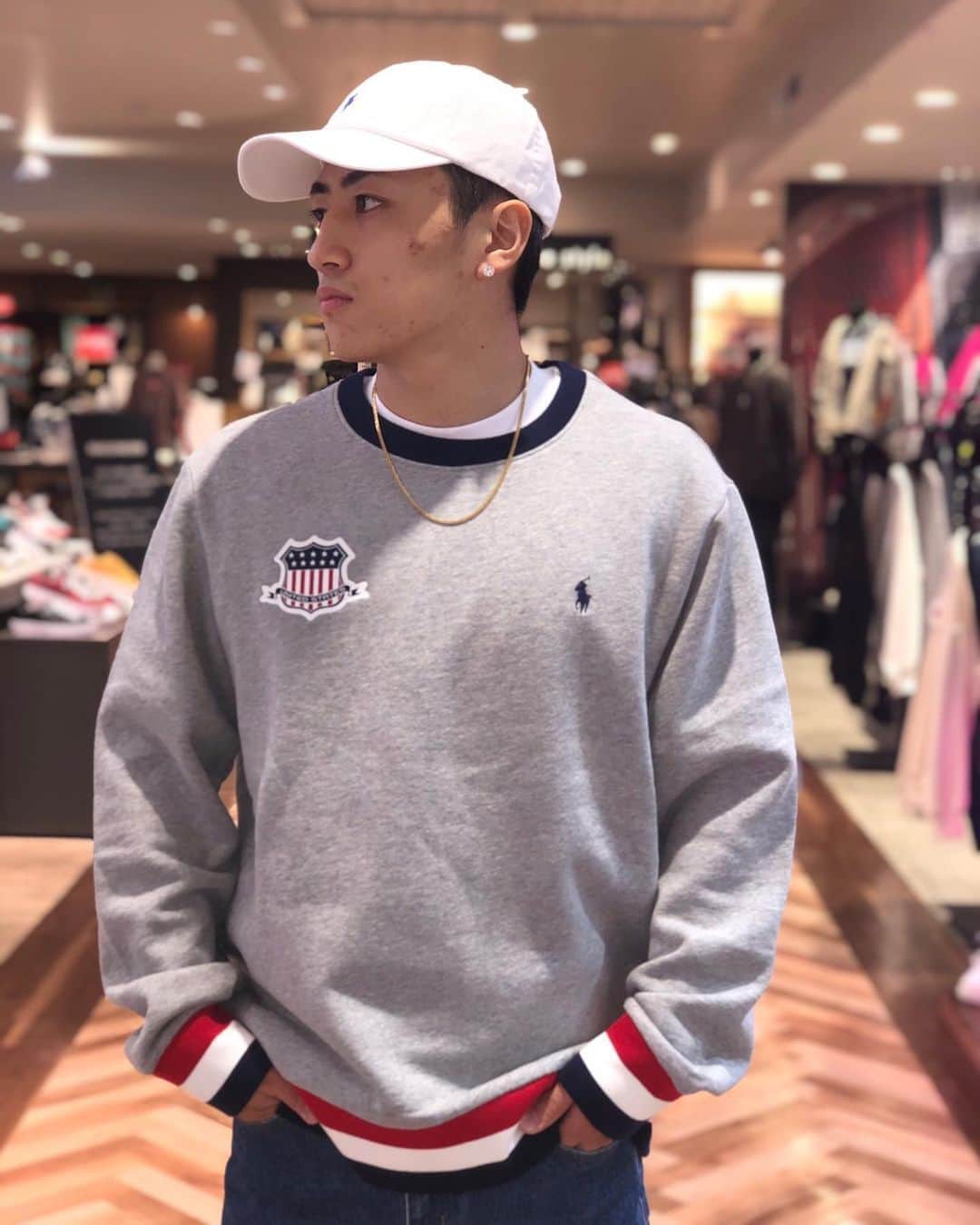 のインスタグラム：「🐎POLO🐎 . . POLOからCREW SWEATが入荷しました🇺🇸🗽 . 170cm 61kg Lサイズ着用 . [素材］ 88%COTTON 12%POLYESTER  #POLO#growaround #growaroundnewarrivals #growaroundyokohama #growaroundbayside」