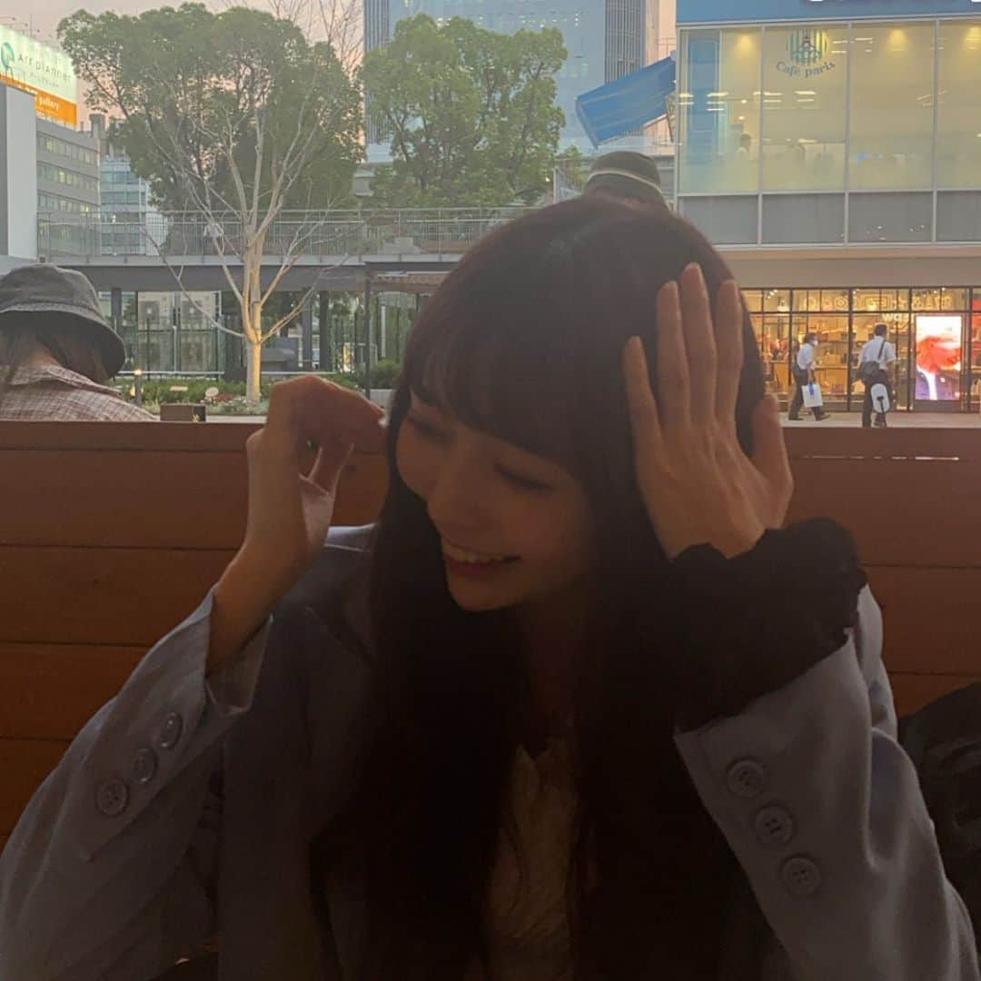 野島樺乃のインスタグラム：「雨降らなくてよかった🧏🏻‍♀️」