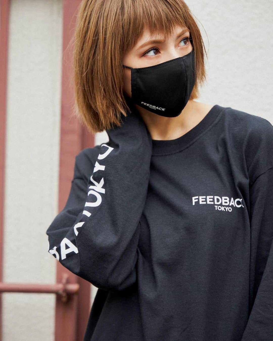 HARUNAのインスタグラム：「@feedback_tokyo  #mask #longsleevetshirt」