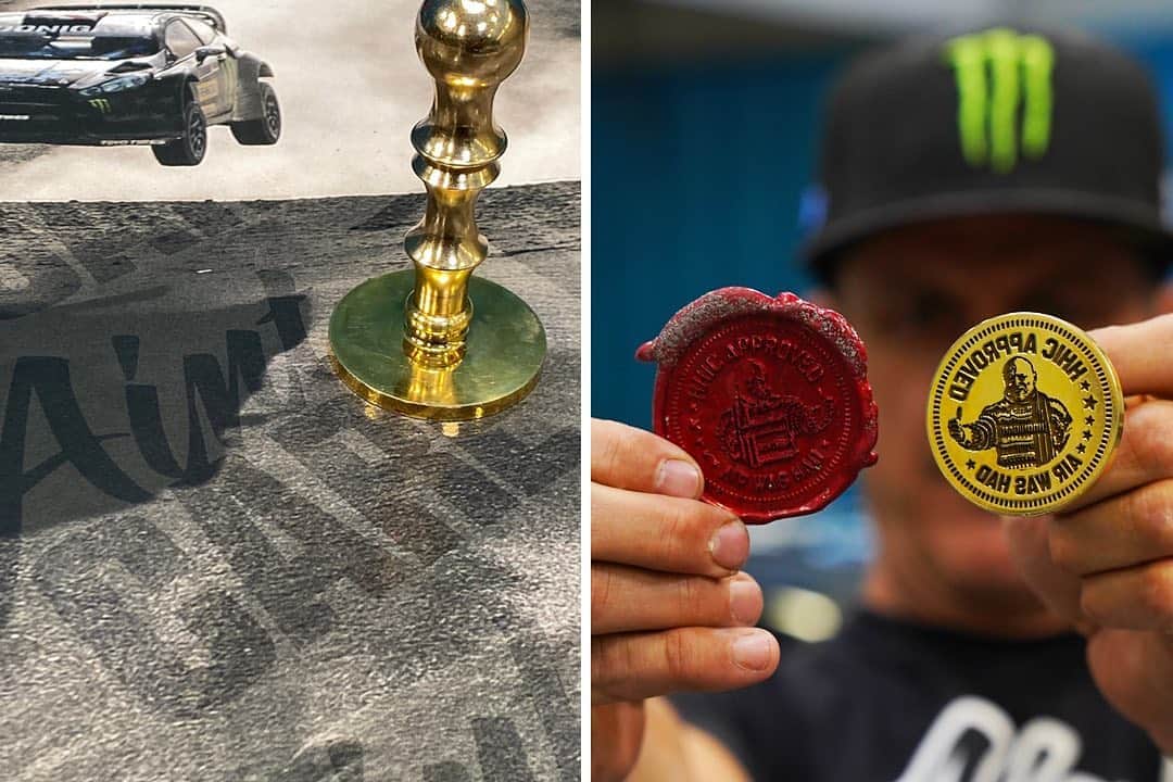 ケン・ブロックさんのインスタグラム写真 - (ケン・ブロックInstagram)「Wax stamp, actual dirt collected from Swing Arm City, and a rad jump photo from Terrakhana. New poster project launches tomorrow! Exclusively available on #HooniganDotCom Thursday 9am MST #AintCare #terrakhana」9月24日 8時35分 - kblock43