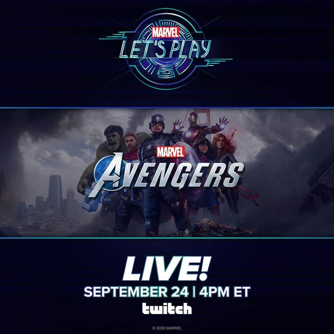 Marvel Entertainmentさんのインスタグラム写真 - (Marvel EntertainmentInstagram)「Get ready to #Reassemble! We're playing "Marvel's Avengers" TOMORROW at 4PM ET on our Twitch channel: Twitch.tv/Marvel」9月24日 9時15分 - marvel