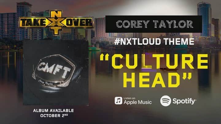 トリプルHのインスタグラム：「From @Slipknot to #CMFT, @CoreyTaylorRock is #NXTLOUD through and through. Now, for the first time ever, hear and see the global premiere of his new song “Culture Head” EXCLUSIVELY on @WWENXT tonight at 8pm ET! #WeAreNXT」