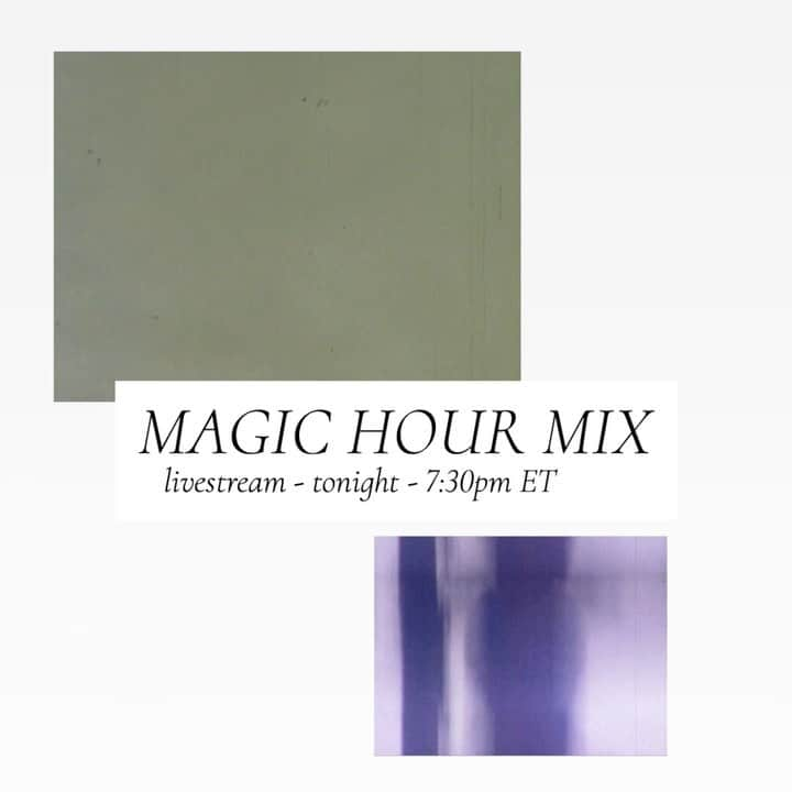 アーネスト・グリーンのインスタグラム：「New Magic Hour Mix livestream tonight! DJing at 7:30pm ET. Check second slide for your platform of choice. Song is “Tears of Clown” by Gigi Masin.」