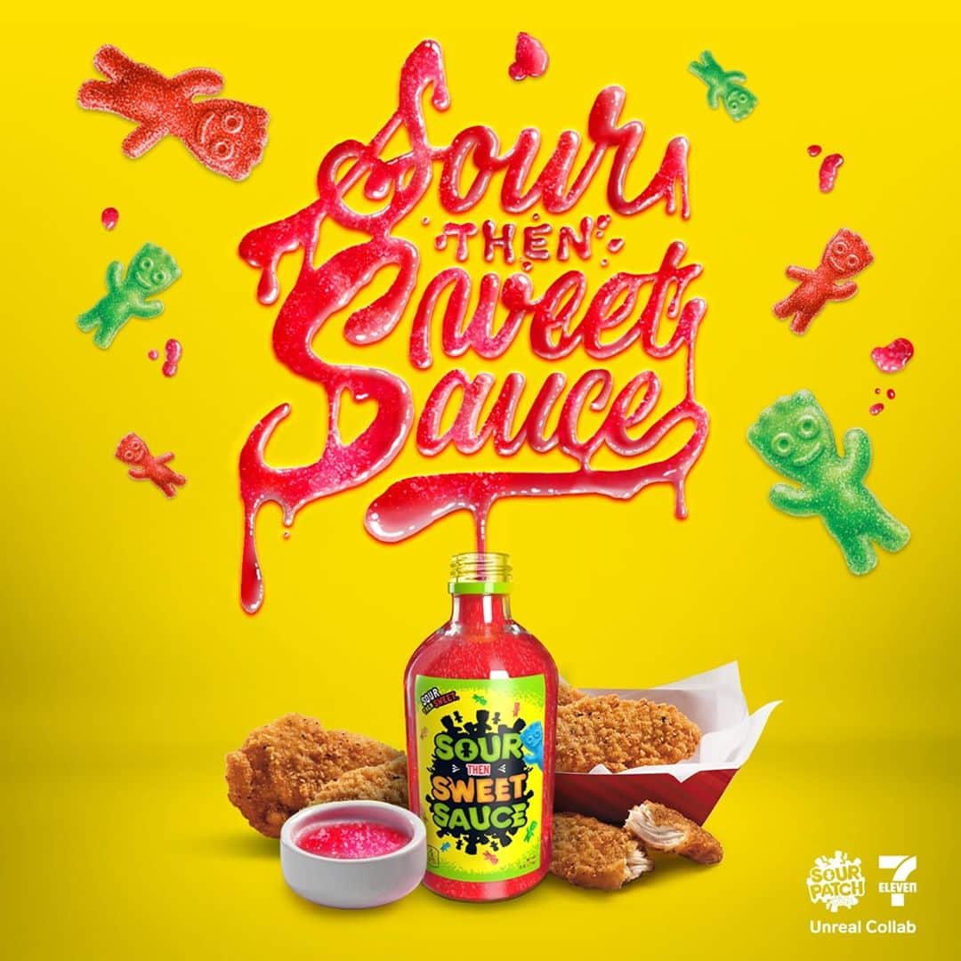7-Eleven USAさんのインスタグラム写真 - (7-Eleven USAInstagram)「If @sourpatchkids Sour Then Sweet Sauce was real it would definitely TAKE YOUR TENDIES to the NEXT LEVEL. #unrealcollab」9月24日 2時00分 - 7eleven