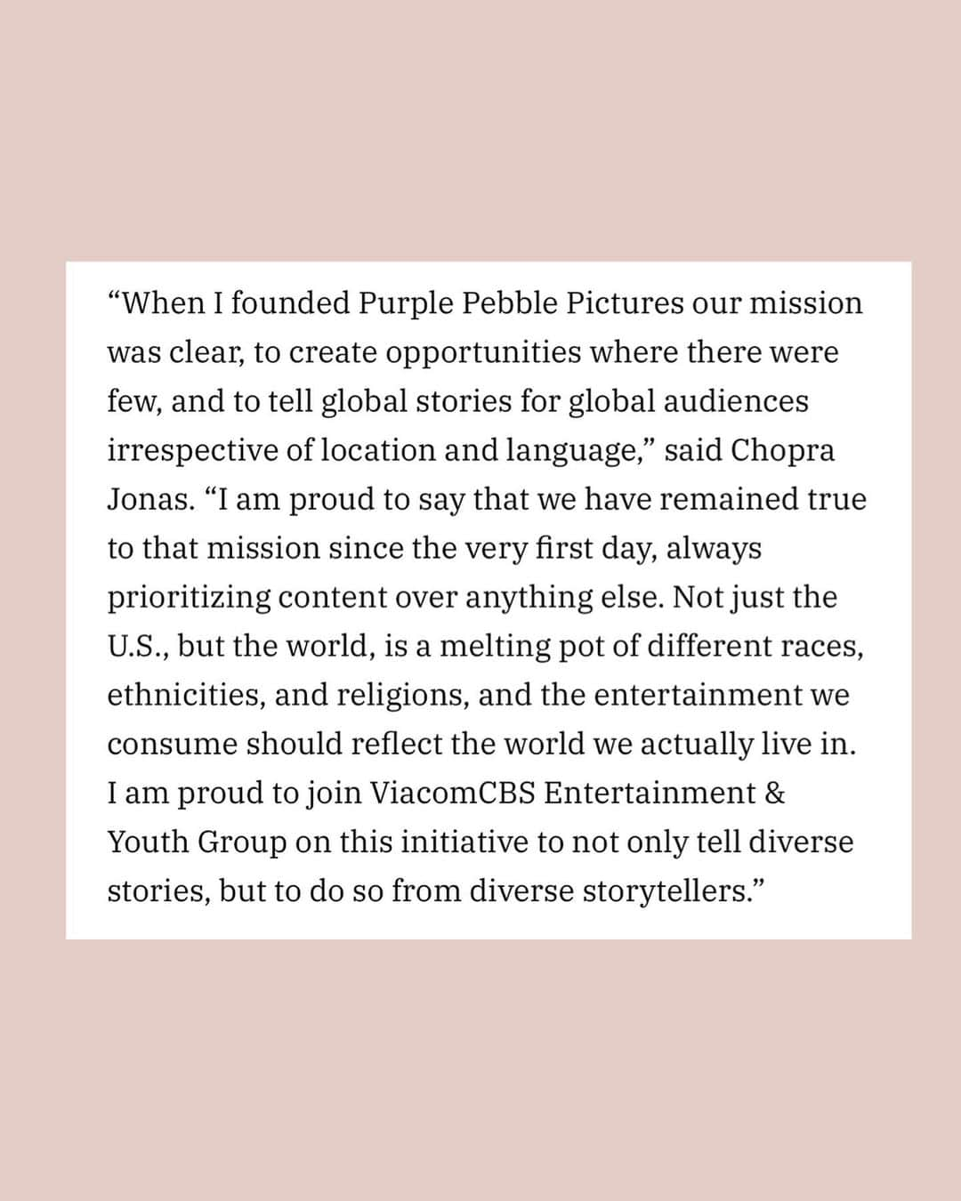 プリヤンカー・チョープラーさんのインスタグラム写真 - (プリヤンカー・チョープラーInstagram)「Proud 🙏🏽  @purplepebblepictures   @viacomcbs   @variety」9月24日 4時56分 - priyankachopra