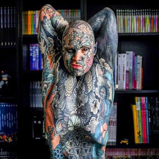 AFP通信さんのインスタグラム写真 - (AFP通信Instagram)「AFP Photo 📷 Christophe Archambault - French primary school teacher and tattoo enthusiast Sylvain Helaine, known as Freaky Hoody, poses during a photo session in Palaiseau, a south of Paris suburb, on September 22, 2020. #tattoo」9月24日 5時10分 - afpphoto