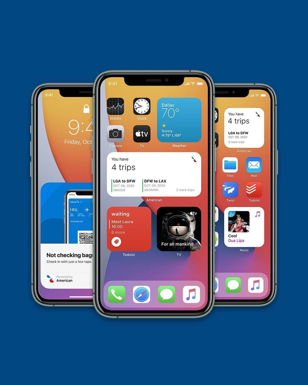 アメリカン航空のインスタグラム：「Got the new iOS? App Clips and widgets are now available for our mobile app. It’s now easier to get your travel details at a quick glance, leaving you more time to focus on your travel pics. Now, that's an upgrade.」