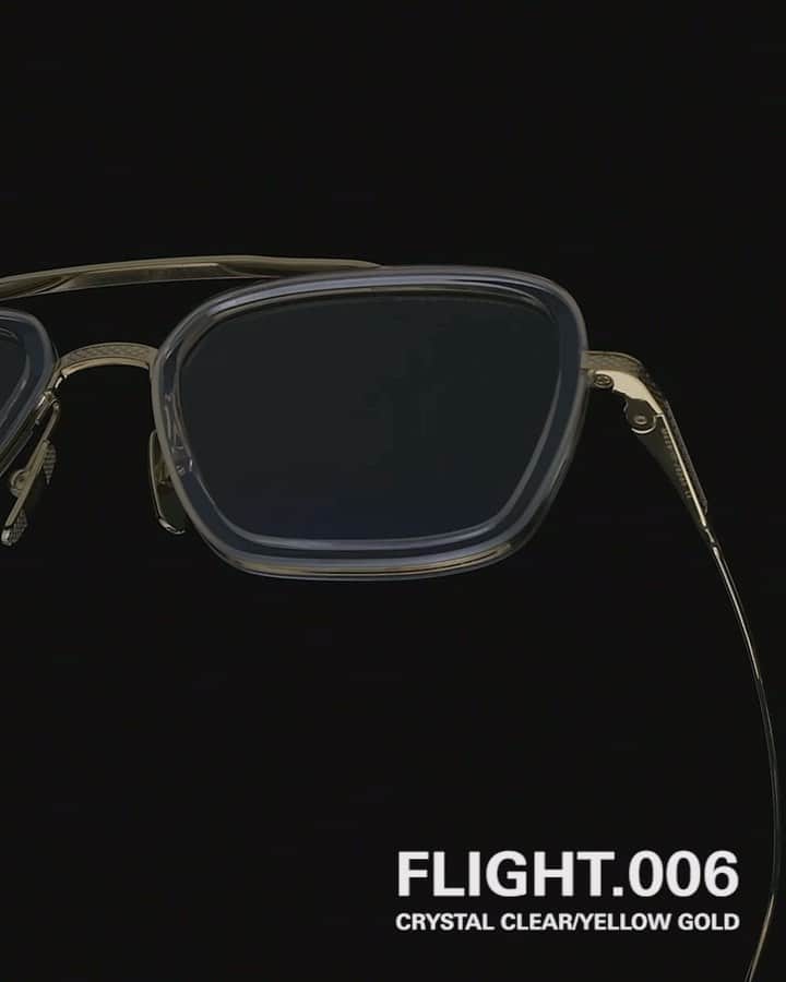 ディタのインスタグラム：「For the heroic and the bold, our iconic FLIGHT.006 is reborn with crystal clear acetate and yellow gold hardware. New colors of our most coveted styles are now available at dita.com and select flagship stores. #DITA #DITAeyewear」