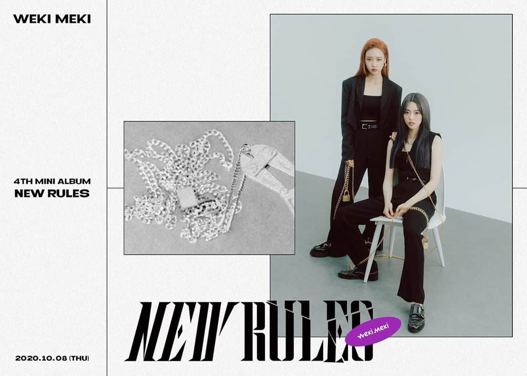 Weki Mekiのインスタグラム：「[#위키미키] Weki Meki 4th Mini Album <NEW RULES> Concept Photo #1 Break ver. 📝  2020.10.08 6PM Coming Soon 💥  #WekiMeki #NEW_RULES #JISUYEON #CHOIYOOJUNG」