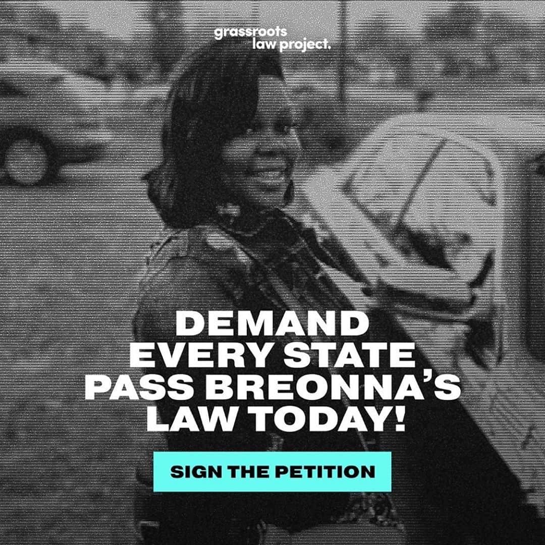 ミッキー・サムナーのインスタグラム：「ACTION - link in my bio ! Repost from @grassrootslaw • We were successful in passing Breonna’s Law in Louisville. And now more than ever, this should be a law in every state.   Breonna’s Law, is a ban on no-knock warrants—the same kind of warrant that was used to break into Breonna Taylor’s apartment in the middle of the night, without knocking or any kind of notice.  Because of this, none of the officers who shot into Breonna Taylor's home have been charged for killing Breonna—& the ongoing use of this no-knock warrant will continue to allow police officers to commit murder.  Help us to pass Breonna's Law, & prevent this from ever happening again everywhere! #BreonnaTaylor #StandWithBre #BreonnasLaw」
