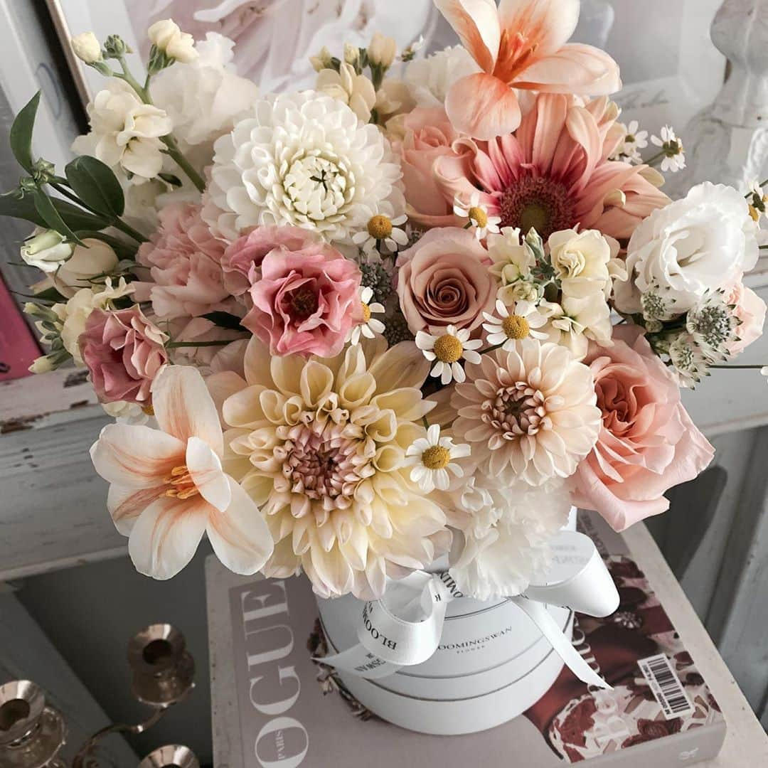 Florist.janeさんのインスタグラム写真 - (Florist.janeInstagram)「너무 예쁜 다알리아들 💛🧡#블스박스   . . . . .  . 👆🏻블스 주문건 경우 배송료는 모두 별도 입니다. . ✌🏻배송 시간은 매번 달라지는 교통 상황에 따라 정각에 맞출  수 없으며 대략적인 시간대에 배송해드립니다.(ex 1시-2시)  👌🏻상품 문의시 원하시는 작품 캡쳐후 문의주시면 빠르게 답변도와드리겠습니다💕  🤟🏻매번 달라지는 꽃 시장 상황에따라 샘플 사진과 100% 동일하게 제작은 어렵습니다. 최대한 비슷하게 또는 사진 보다 더욱 예쁘게 제작해드리니 전적으로 플로리스트 의견을 믿어주세요 🙏🏻  .  . . . . . #블루밍스완 #꽃집 #고급꽃집 #논현동꽃집 #강남꽃배달 #꽃배달 #꽃선물 #선물추천 #일상 #선물스타그램 #flowers #florist #daily #여자친구선물 #와이프선물 #와이프생일 #생일선물 #생신선물 #부모님선물 #연예인서포트 #플라워레슨 #플로리스트 #플라워박스」9月24日 11時49分 - jane.florist