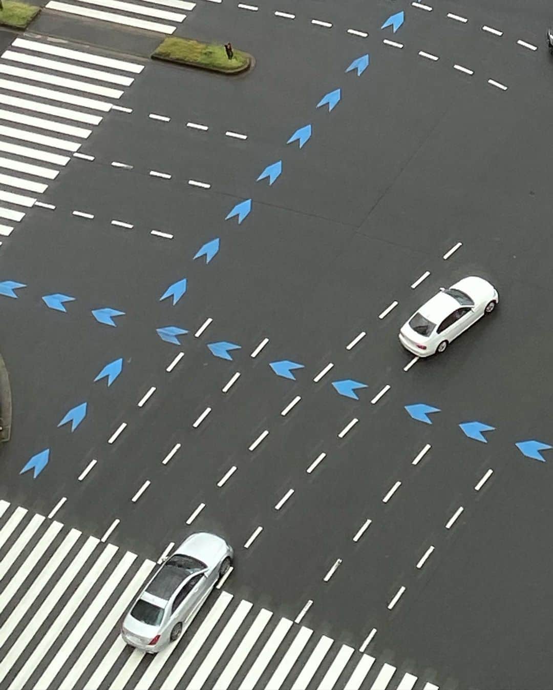 遠藤憲一さんのインスタグラム写真 - (遠藤憲一Instagram)「遠藤です 交差点に青い矢印。いつから？？ 知らないうちに街は少しずつ変わっているよね。 自転車の走行位置を示した矢印らしいです。知らなかったの俺だけかな。」9月24日 12時53分 - enken.enstower
