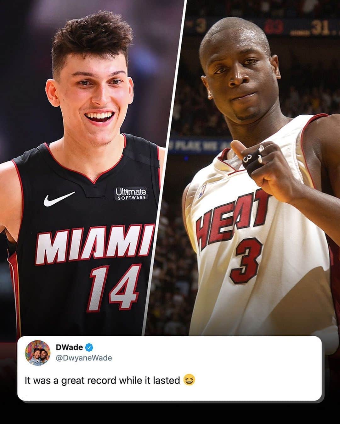 NBAさんのインスタグラム写真 - (NBAInstagram)「Respect from that @miamiheat culture 🔥 @nolimitherro’s 37 PTS tonight passed @dwyanewade’s Heat rookie record of 27 PTS in a playoff game. #NBAPlayoffs」9月24日 13時17分 - nba