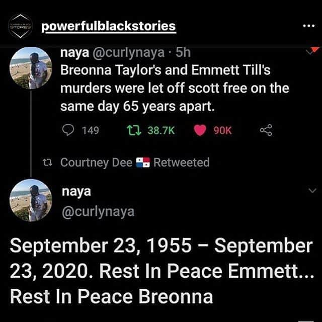 デミ・ロヴァートさんのインスタグラム写真 - (デミ・ロヴァートInstagram)「Breonna Taylor. Emmett Till.🕊We are still demanding justice for you. We will not stop fighting for you. I’m sick at what has transpired today. I was at a complete loss of words when I saw the breaking headlines today. We cannot continue this way. WAKE UP! #BlackLivesMatter  Photo repost from @hernameisblush」9月24日 14時43分 - ddlovato