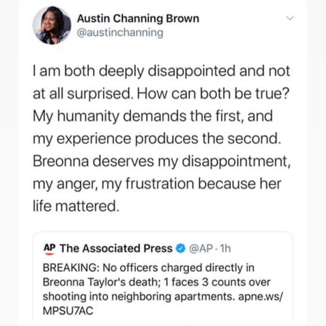 ソフィア・ブッシュさんのインスタグラム写真 - (ソフィア・ブッシュInstagram)「I am angry. I am gutted. I am so disappointed & sadly not surprised. That plaster is valued more than human life should upset each & every one of us. She was 26. She was someone’s daughter. Tamika’s. She was someone’s sister. Juniyah’s. She was a friend. A champion. A first responder. She dated the wrong guy once. So did I. You too, perhaps? She was happy, with a good man in her life. She had plans. For a home. A baby. Dreams for the future ahead.  Yes, this year was tumultuous with the pandemic, but she worked the frontlines of it anyway. Focused. Caring. She should still be here, finding joy. She should not be dead at 26. No amount of lies spread about her will change that. Nothing she might’ve done but didn’t will make her death okay. Nothing justifies murdering a woman in her bed. Nothing justifies charging an officer for recklessness — because he could’ve killed someone in the apartment on either side of hers with the wild way he was spraying bullets — but ignoring the actual reckless death he caused. The bullets he put in her very real body.  *Before you yell about them, for the one millionth time yes I know there are good cops out there. I know some, and worked alongside a few for years. I know the job is hard. This is not a debate about that. This is not about them. This is about the truth that cops aren’t supposed to kill guilty people either. It’s about the fact that they kill Black folks disproportionately. This is plainly spelled out in stats, annually. And still so many of us make excuses for the system. It’s the system we are discussing. The toxicity of it and what it allows. Much like we can understand that we all have great men in our lives, but toxic masculinity is bad for us as womxn AND for men. We need to confront the realities of a system that’s bad for all of us, take it apart, and build something better.*  Brittany @mspackyetti said it perfectly yesterday, through white hot tears, “Everyone-and I do mean everyone-should be against officers being able to walk into your home & kill you with impunity.   Everyone.”  Her death is a tragedy. An agony. We all have the right to care. We have the right to demand better in her name. #BreonnaTaylor」9月25日 2時59分 - sophiabush