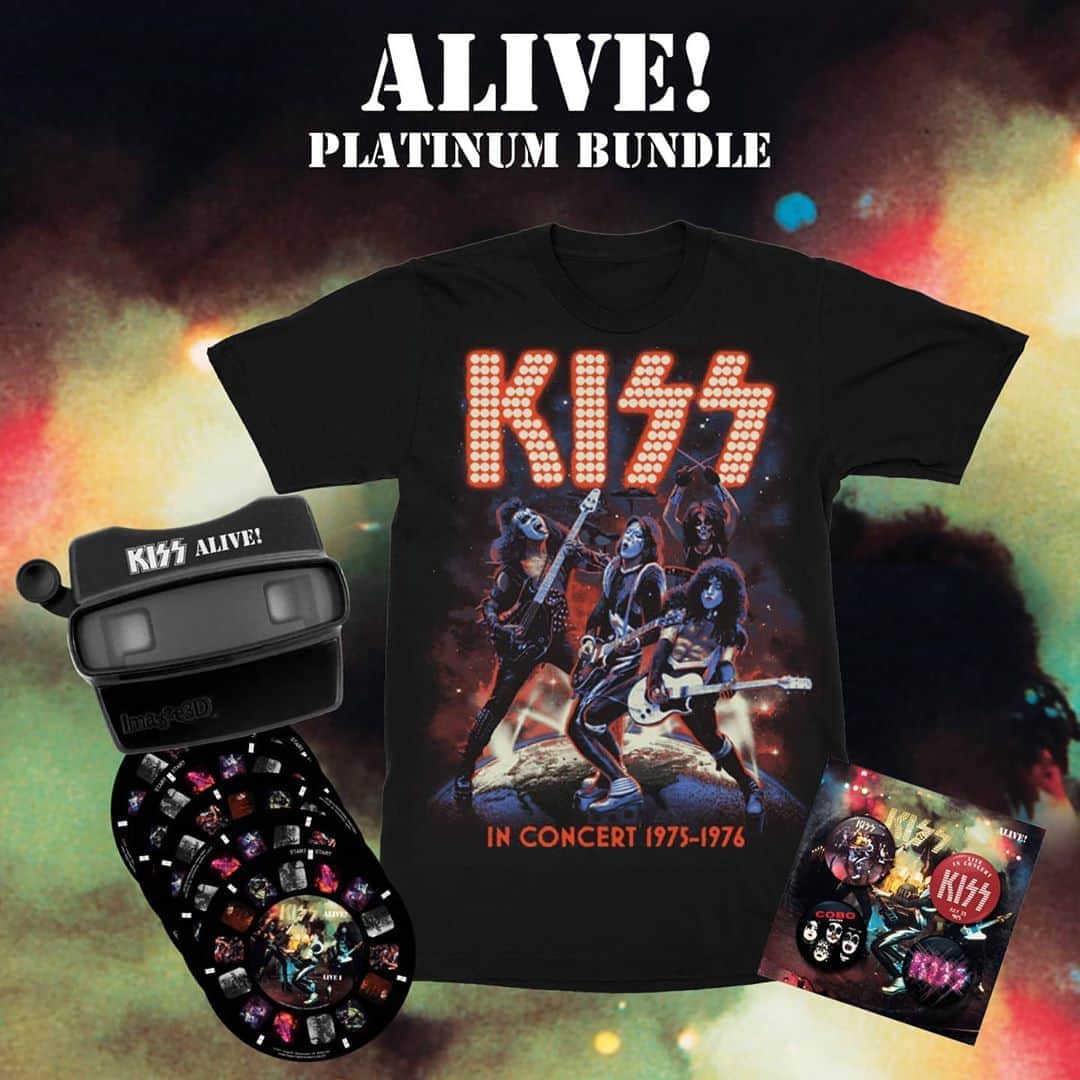 KISSさんのインスタグラム写真 - (KISSInstagram)「Preorder your #KISS ALIVE! Platinum bundle today and you’ll receive a collectible view finder with 35 behind the scenes photos. Order in our store at KISSOnline.com.」9月25日 3時21分 - kissonline
