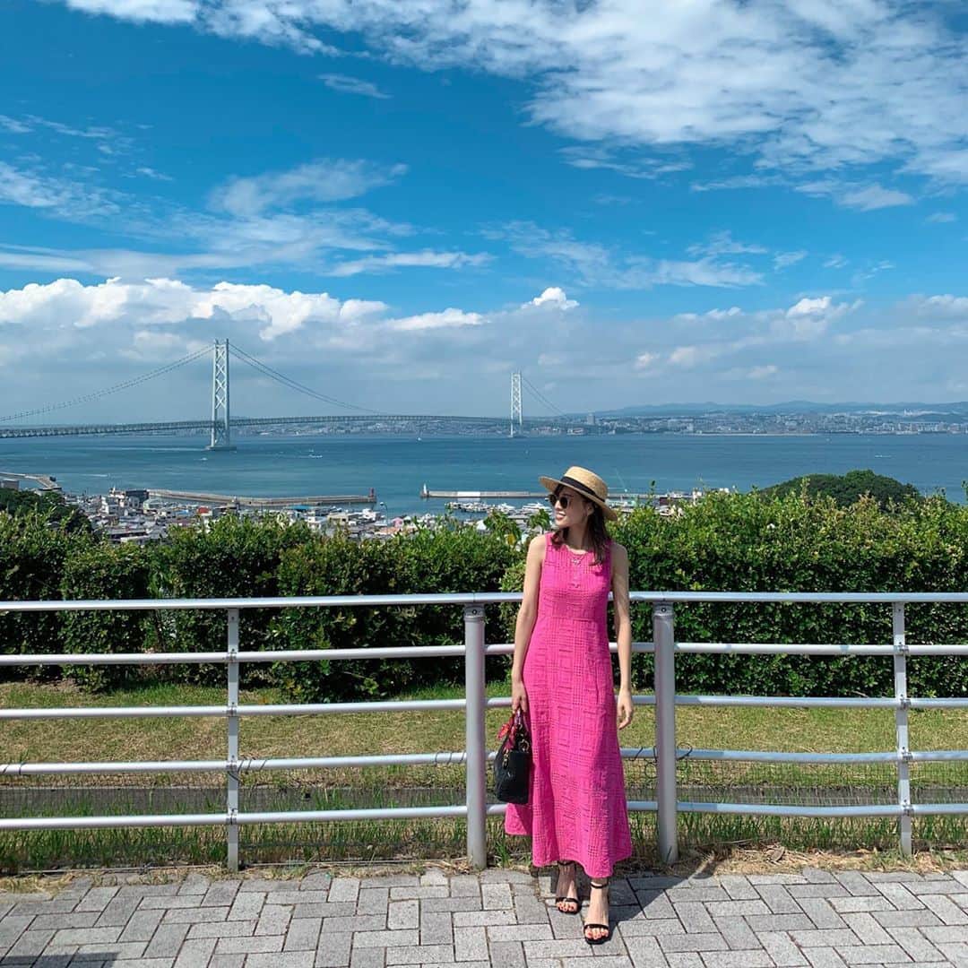 吉岡結紀のインスタグラム：「✐☡ ・ なんだかお久しぶり🦥 少しずつ涼しくなってきて嬉しいなぁ🍃🤍 ・ #明石海峡大橋 #懐かしのお盆休み」