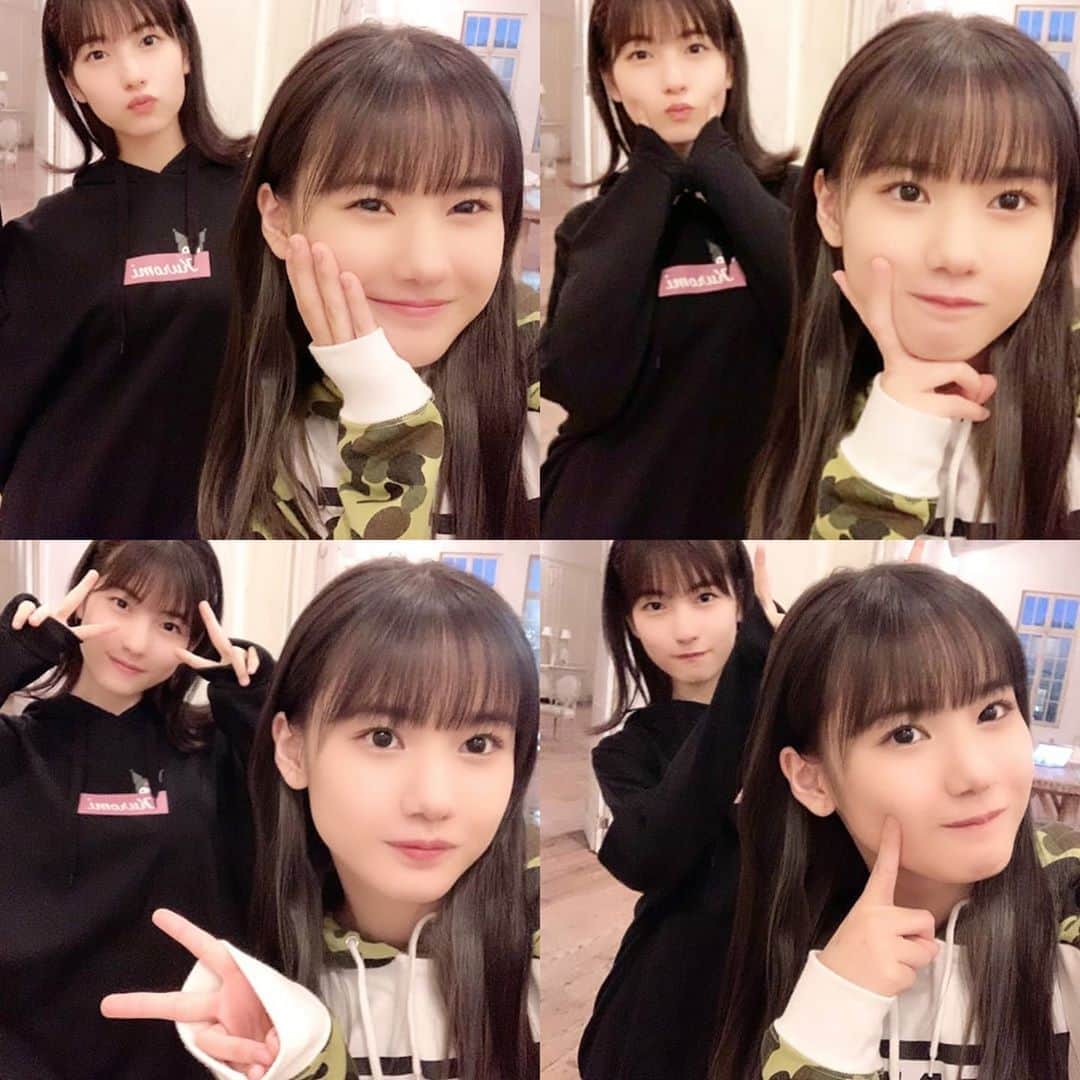 モーニング娘。'20のインスタグラム：「- . 💛よこりお💙 . . #横山玲奈 #北川莉央 . .」