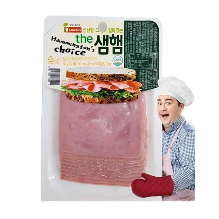 サム・ハミントンのインスタグラム：「라면 이어서 햄 출시 어때?  Maybe some ham after I release the ramyun?」