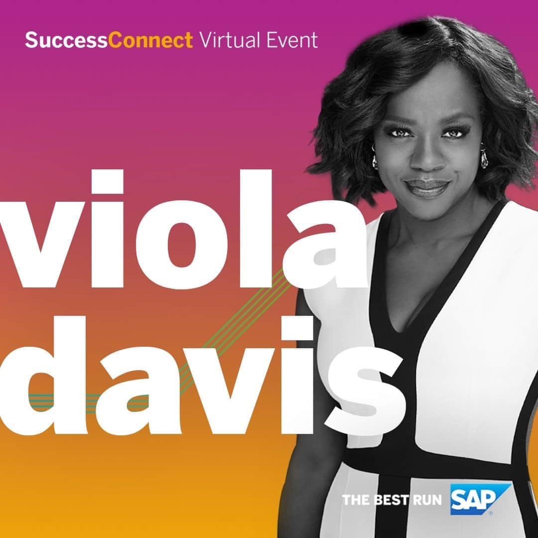 SAPのインスタグラム：「What does it take to live and work with purpose? Academy-Award winning actress and activist @violadavis is ready to share advice 🎙 at virtual #SuccessConnect this October. Register today ✏️ sap.com/successconnect」