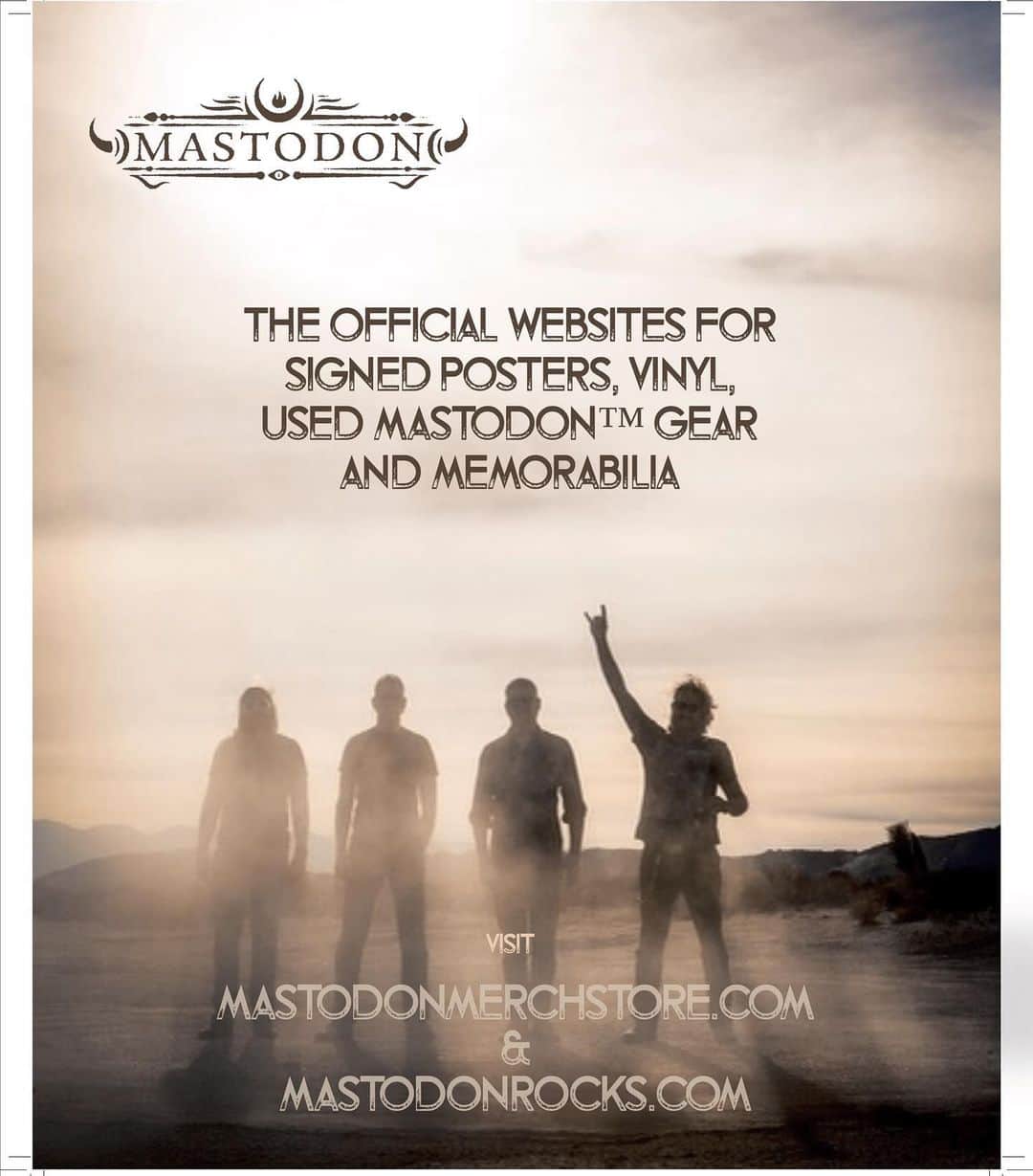 マストドンさんのインスタグラム写真 - (マストドンInstagram)「Check out https://www.mastodonmerchstore.com/ for signed posters,vinyl and more!」9月25日 1時52分 - mastodonrocks