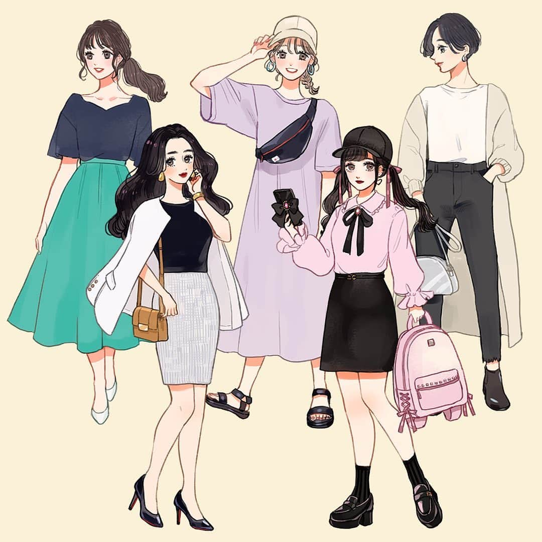 みーこさんのインスタグラム写真 みーこinstagram ホイミー様の 街女子タイプ診断 にて描かせていただいたタイプ別の女の子10人をまとめました 好みの子がいらっしゃったら嬉しいです イラスト イラストグラム ファッションイラスト ファッション