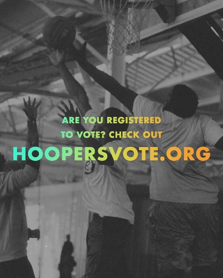 ジーエルシーオーのインスタグラム：「#HoopersVote launches today! This initiative leverages the powerful influence of basketball culture and helps bring awareness and key information to young hoopers in the support of voter registration. Click the link in the bio to check your registration status and register to vote.」