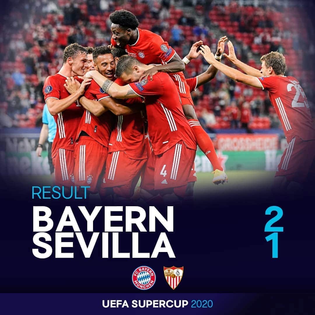 UEFAチャンピオンズリーグさんのインスタグラム写真 - (UEFAチャンピオンズリーグInstagram)「3️⃣2️⃣ matches unbeaten for @fcbayern! 👏👏👏 #SuperCup winners 🎉」9月25日 6時35分 - championsleague