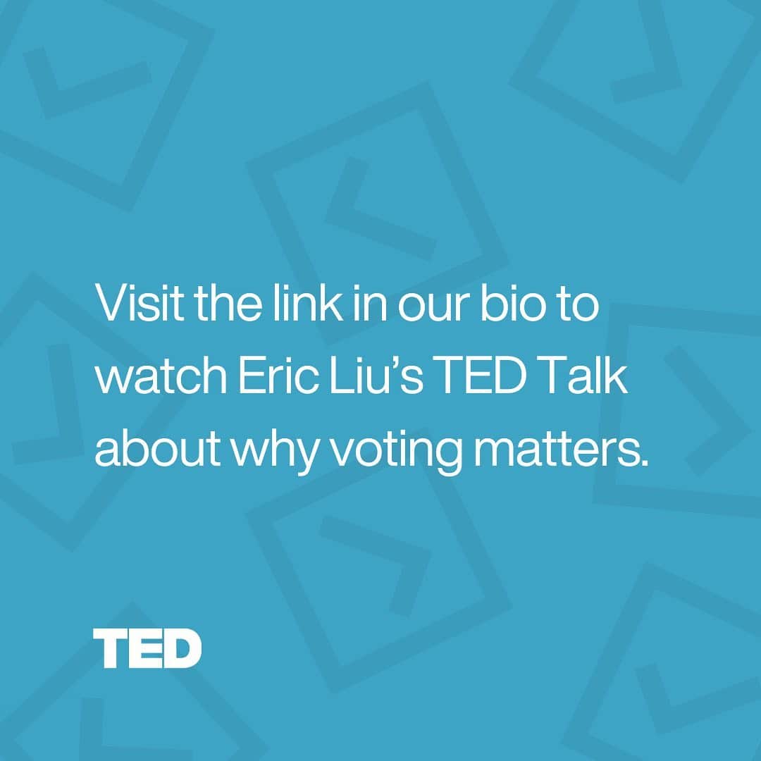 TED Talksさんのインスタグラム写真 - (TED TalksInstagram)「Yes, voting matters. 🗳️ "Voting helps us generate the very power that we wish we had," says civics expert Eric Liu. "When we vote, even if it is in anger, we are part of a collective, creative leap of faith." If you’re able cast a ballot, you should — whenever your local elections are. Visit the link in our bio to learn more from Liu about why voting matters and how we can make the process more fun. PS: If you're eligible to vote in this fall’s US election — and you’re not registered yet — head to our stories and tap the "Register to Vote" sticker.」9月25日 7時00分 - ted