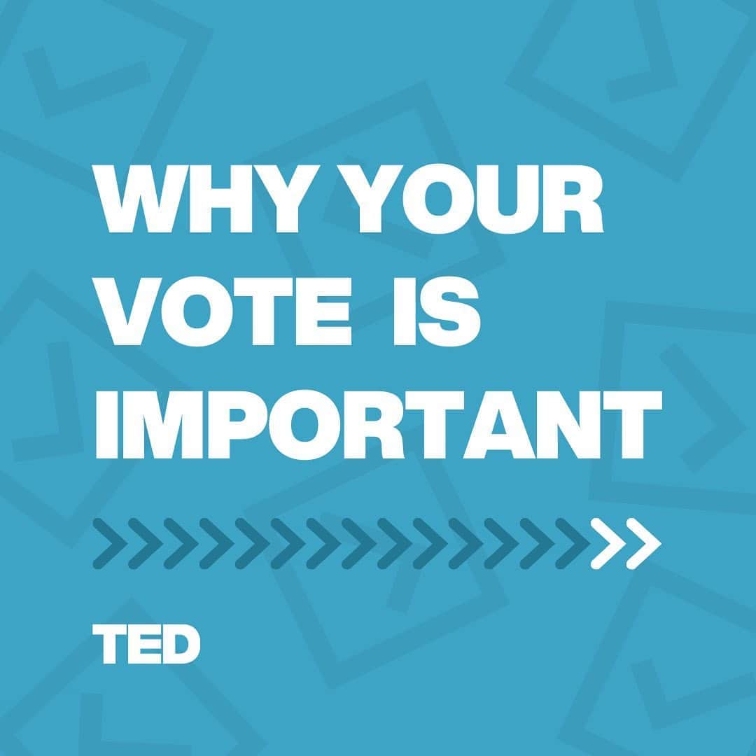 TED Talksのインスタグラム：「Yes, voting matters. 🗳️ "Voting helps us generate the very power that we wish we had," says civics expert Eric Liu. "When we vote, even if it is in anger, we are part of a collective, creative leap of faith." If you’re able cast a ballot, you should — whenever your local elections are. Visit the link in our bio to learn more from Liu about why voting matters and how we can make the process more fun. PS: If you're eligible to vote in this fall’s US election — and you’re not registered yet — head to our stories and tap the "Register to Vote" sticker.」