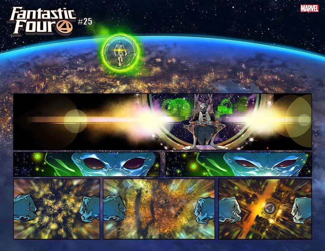 RB Silvaのインスタグラム：「More sneak peeks, and now from Fantastic Four #25. If you have the opportunity to check my Stories, there’s a link for an interview that I gave to Syfy Wire @syfywire . ;) Fantastic Four #25 is coming on October 21st, Written by @dan.slott and colors by @aburtov.  #FantasticFour #Marvel #MarvelComics #RBSilva」