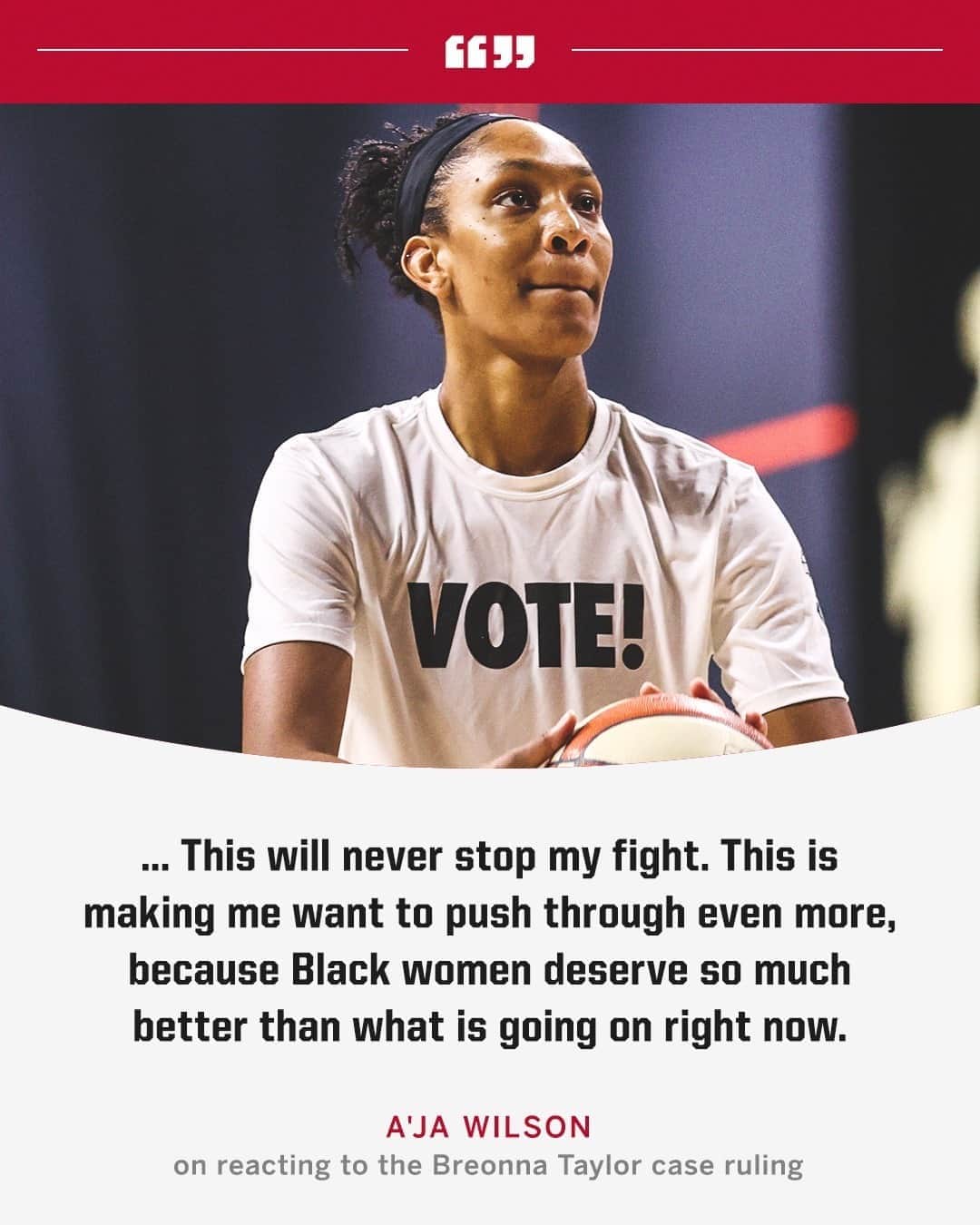 espnさんのインスタグラム写真 - (espnInstagram)「WNBA MVP A'ja Wilson says her fight will never stop for Black women.」9月25日 8時30分 - espn