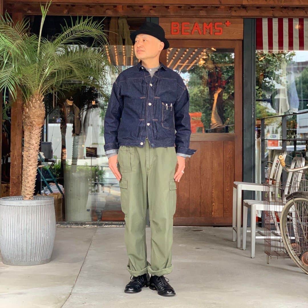 のインスタグラム：「BEAMS PLUS STYLE ＜Warehouse&Co＞  #beams #beamsplus #beamsplusharajuku #harajuku #tokyo #nonpareil #nonpareilbrowse #denimbrowse #denimjacket #indigo #denim #indigodenim #madeinjapan #mensfashion #mensstyle #menswear  #keepfashionalive」